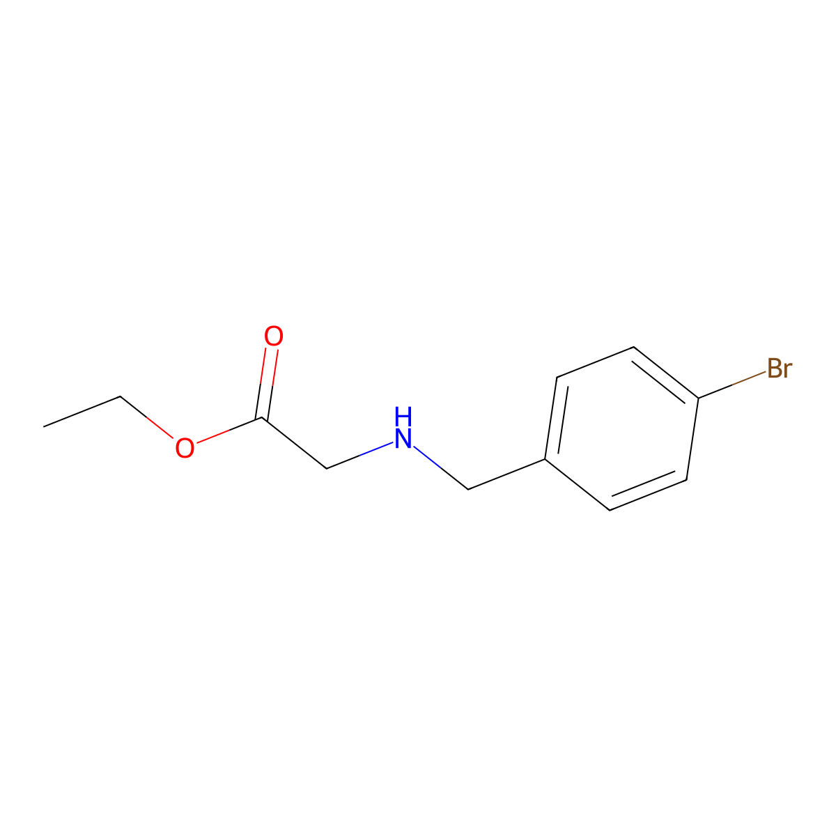 Ethyl 2-{[(4-bromophenyl)methyl]amino}acetate molecular structure, CAS 6436-94-8