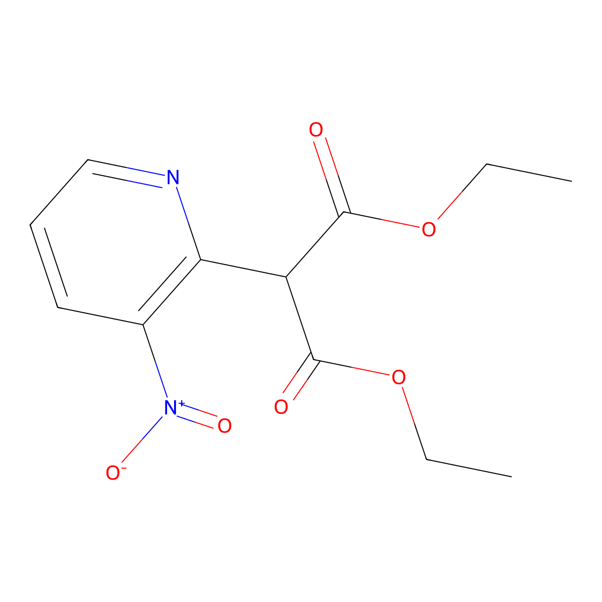 Diethyl (3-nitropyridin-2-yl)propanedioate molecular structure, CAS 64362-41-0