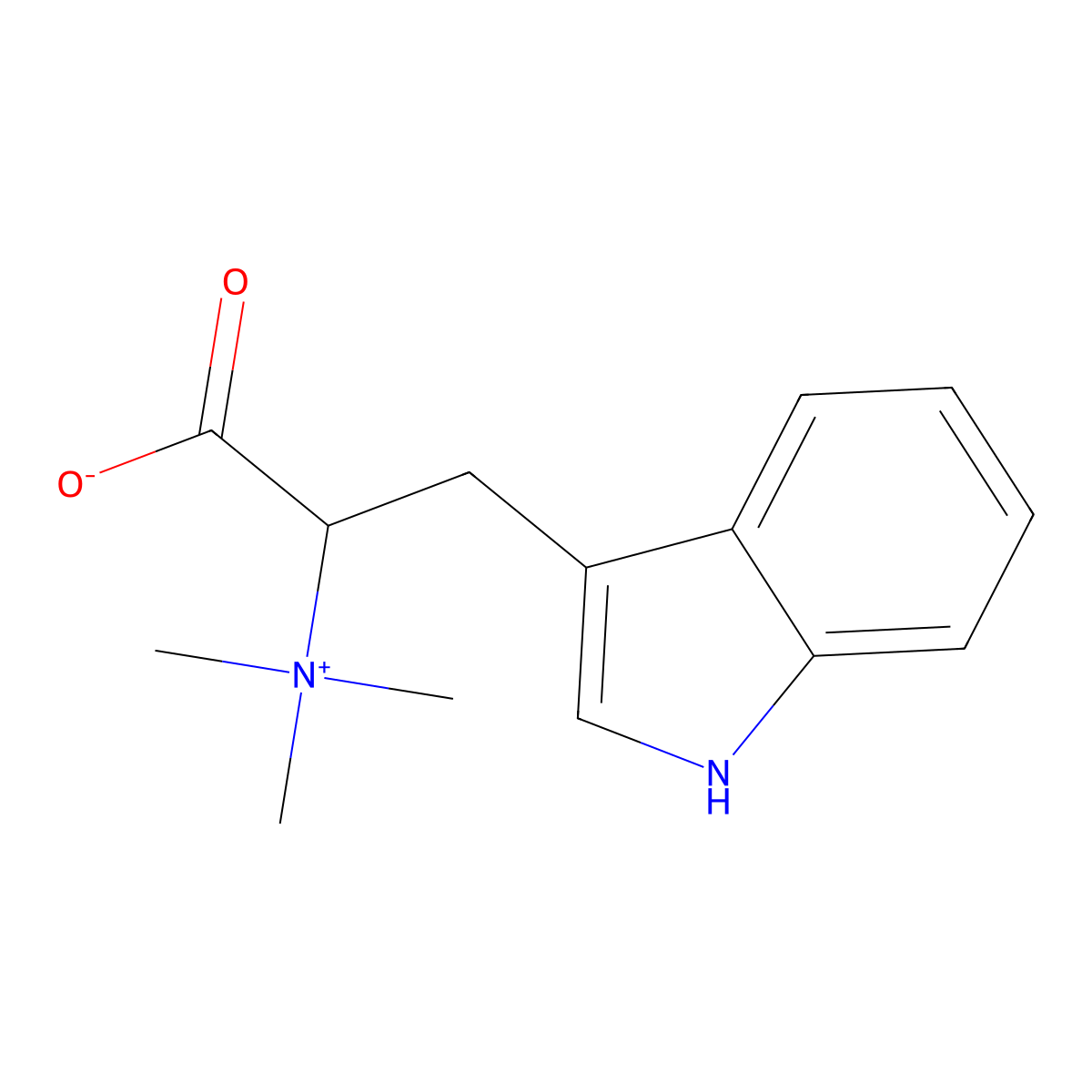 3-(1H-Indol-3-Yl)-2-(Trimethylazaniumyl)Propanoate molecular structure, CAS 64363-86-6