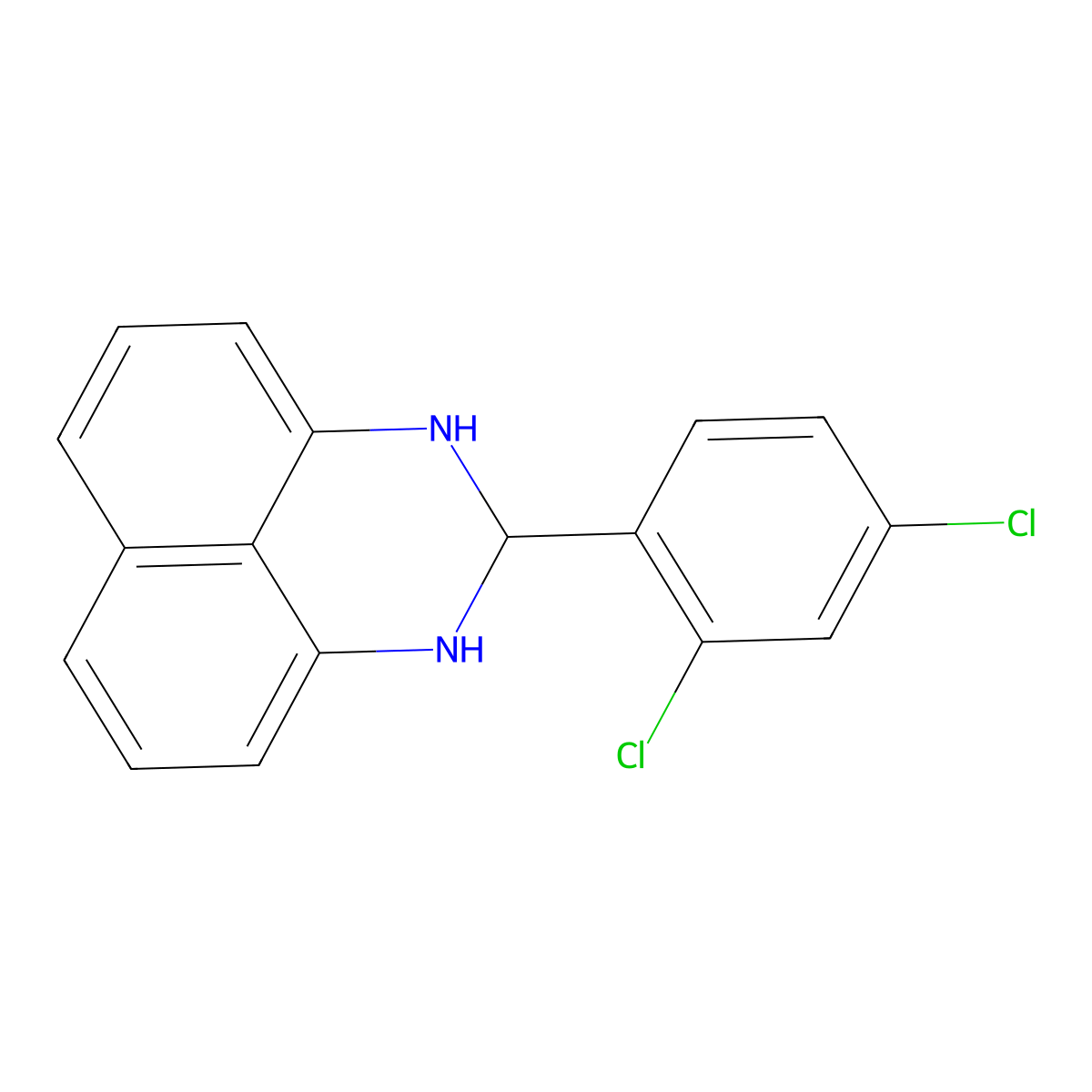2-(2,4-dichlorophenyl)-2,3-dihydro-1H-perimidine molecular structure, CAS 64369-14-8