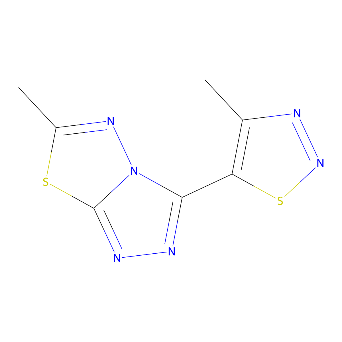 6-Methyl-3-(4-methylthiadiazol-5-yl)-[1,2,4]triazolo[3,4-b][1,3,4]thiadiazole molecular structure, CAS 64369-27-3