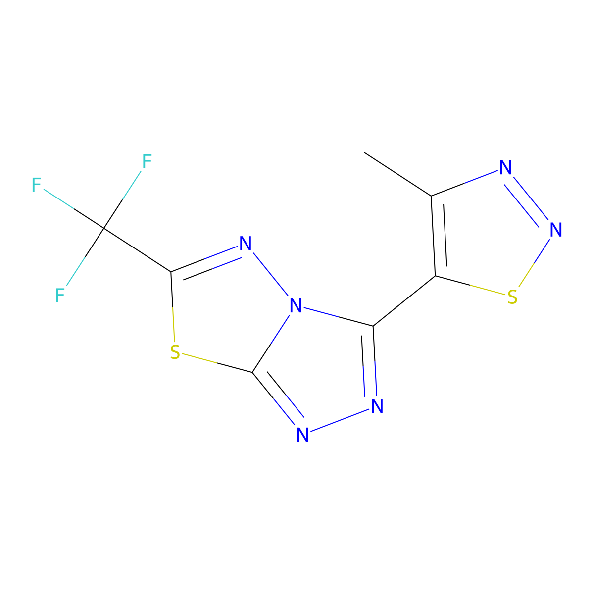 3-(4-Methylthiadiazol-5-yl)-6-(trifluoromethyl)-[1,2,4]triazolo[3,4-b][1,3,4]thiadiazole molecular structure, CAS 64369-29-5