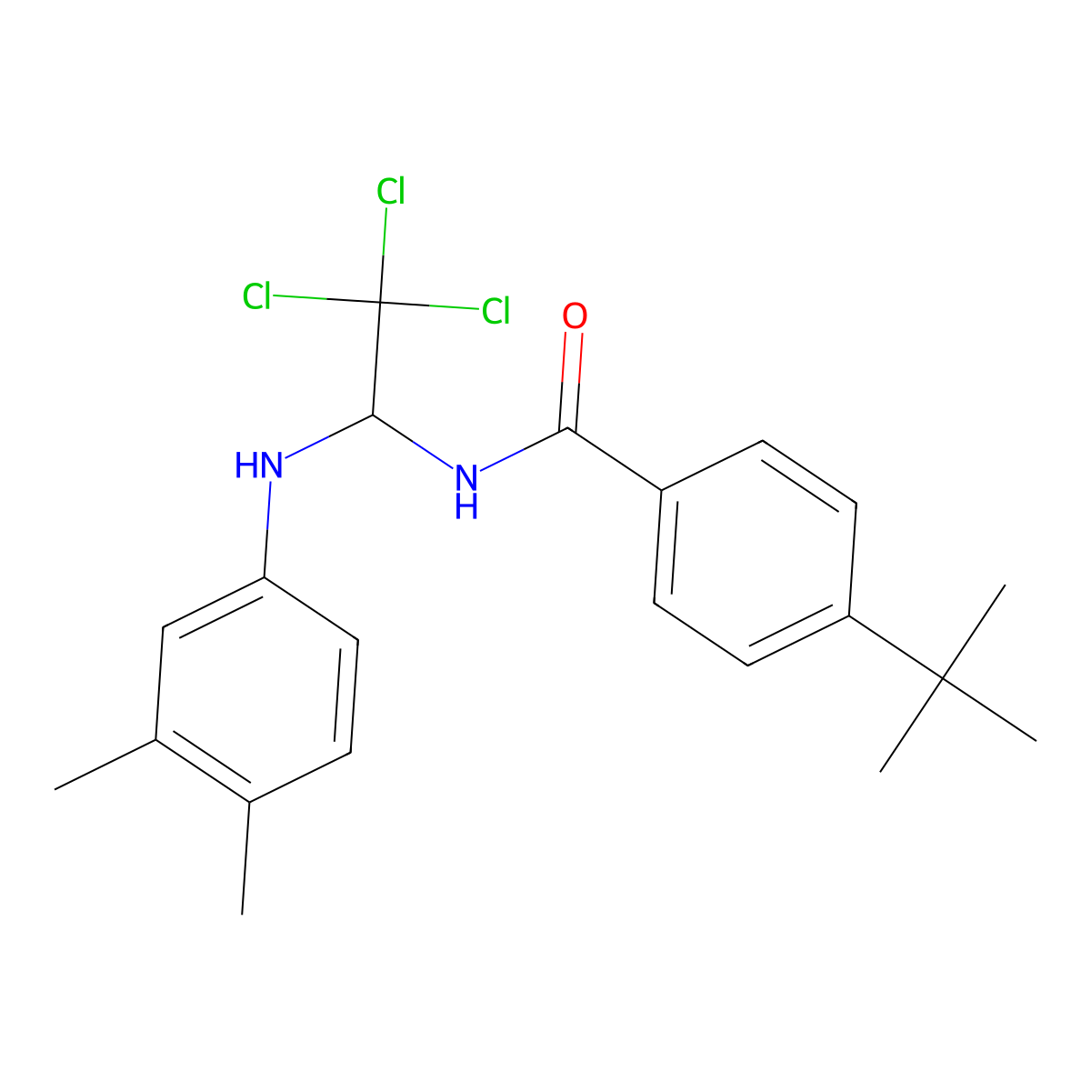 4-tert-butyl-N-[2,2,2-trichloro-1-(3,4-dimethylanilino)ethyl]benzamide molecular structure, CAS 6437-90-7
