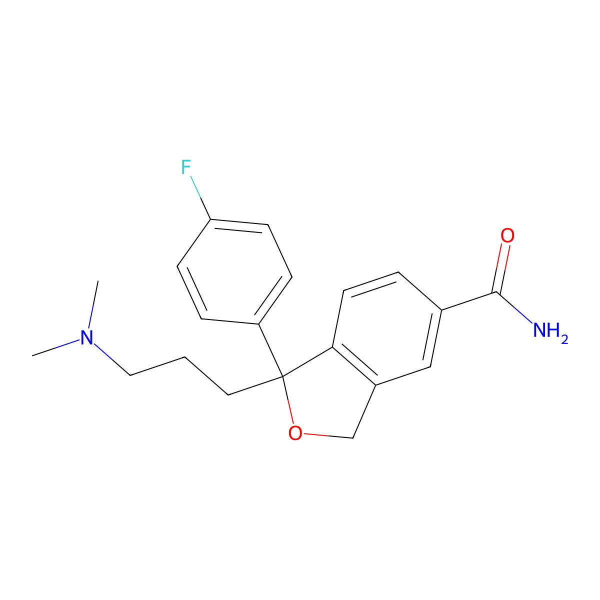 1-[3-(Dimethylamino)propyl]-1-(4-fluorophenyl)-1,3-dihydro-5-isobenzofurancarboxamide molecular structure, CAS 64372-56-1