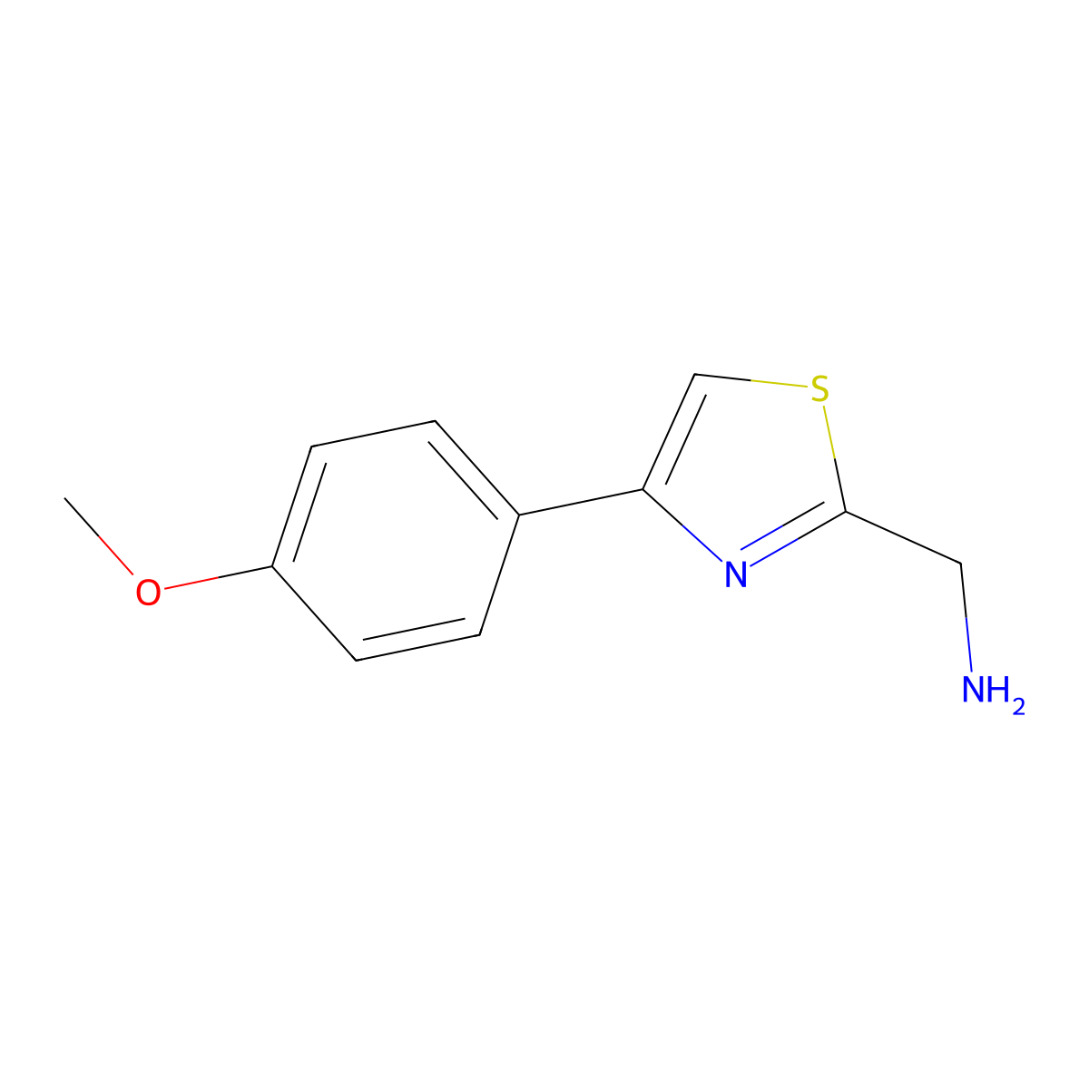 [4-(4-Methoxyphenyl)-1,3-thiazol-2-yl]methanamine molecular structure, CAS 643723-41-5