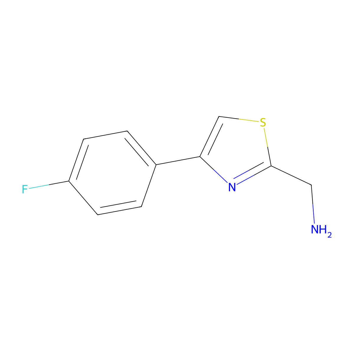 [4-(4-Fluorophenyl)-1,3-thiazol-2-yl]methanamine molecular structure, CAS 643723-43-7