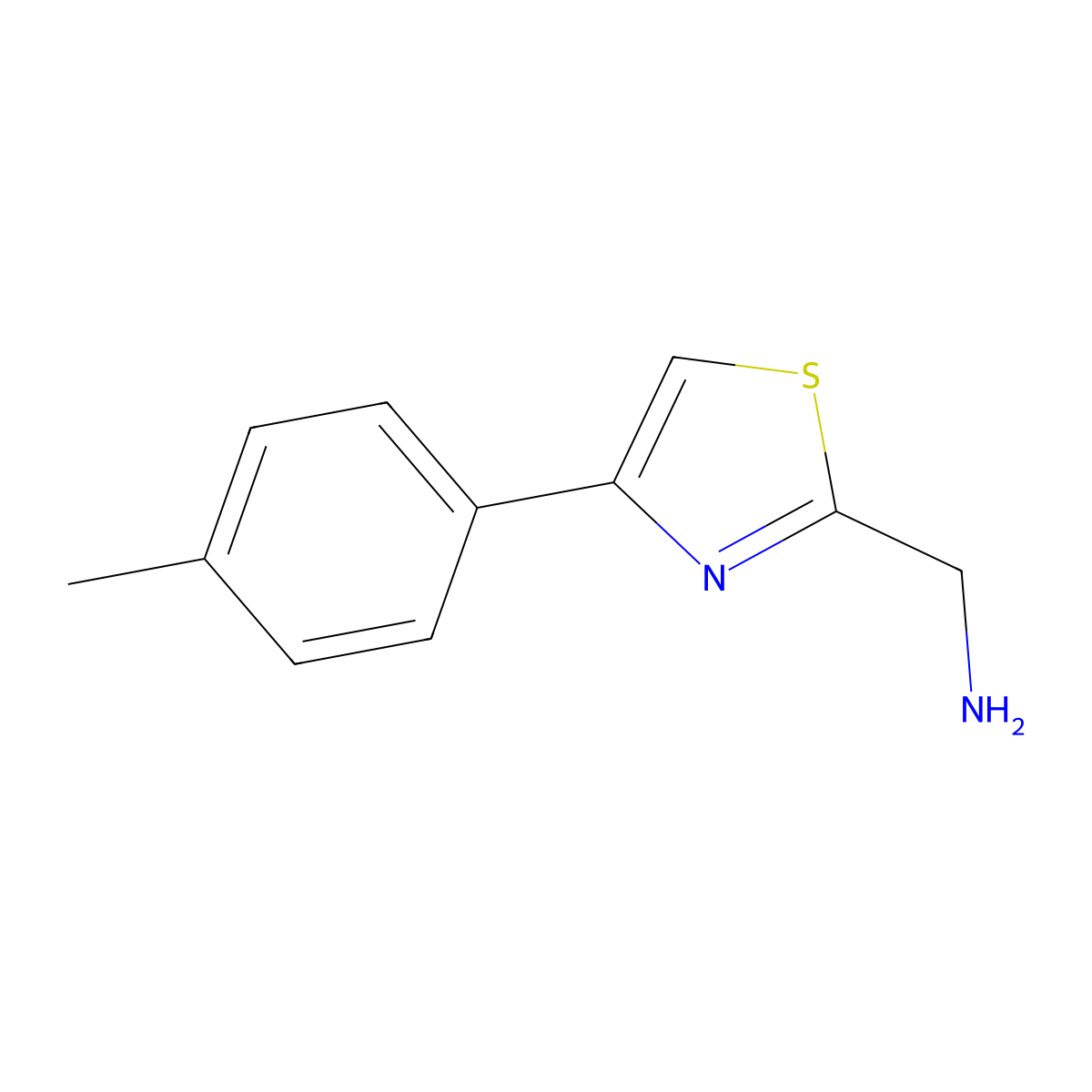 [4-(4-Methylphenyl)-1,3-thiazol-2-yl]methanamine molecular structure, CAS 643723-47-1