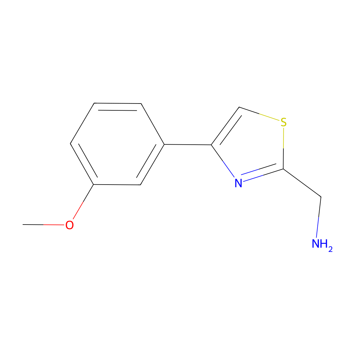 [4-(3-Methoxyphenyl)-1,3-thiazol-2-yl]methanamine molecular structure, CAS 643723-49-3