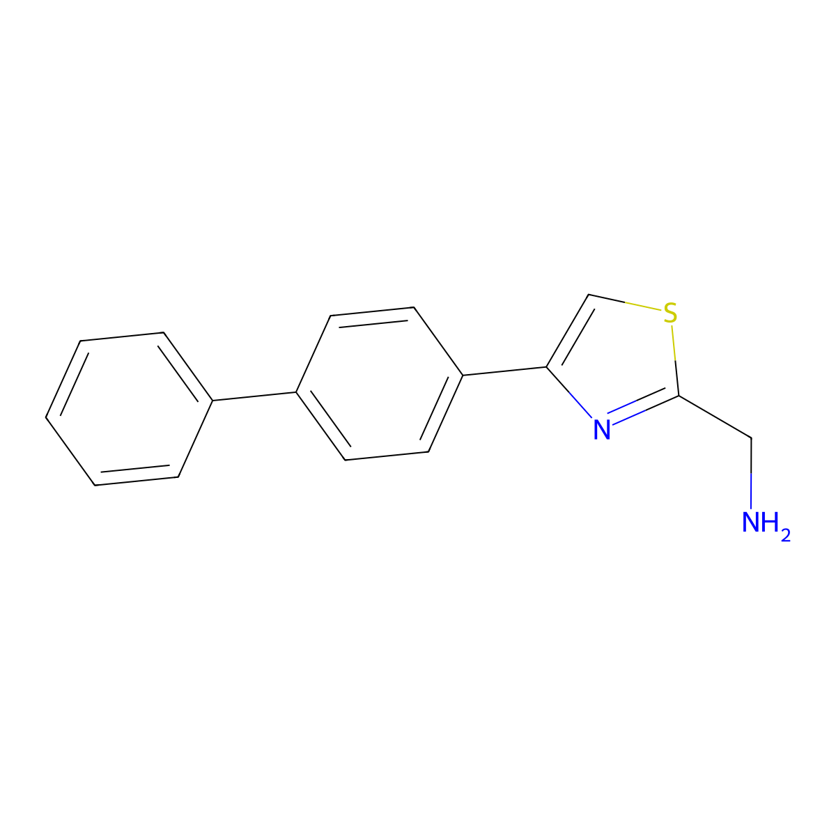 [4-(4-Phenylphenyl)-1,3-thiazol-2-yl]methanamine molecular structure, CAS 643723-51-7