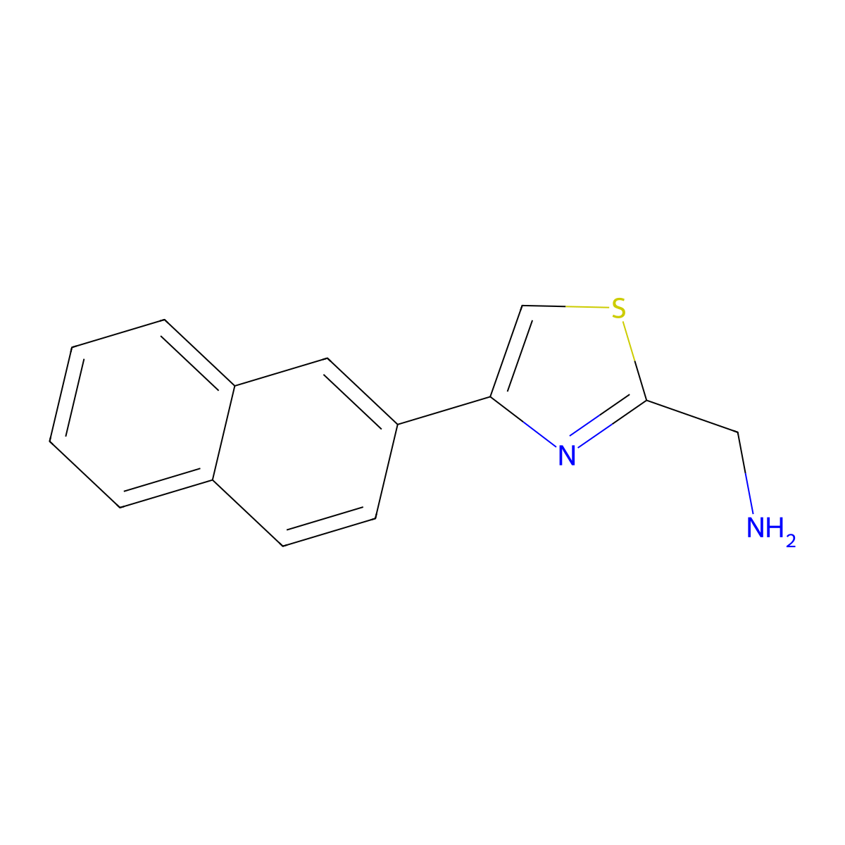 (4-(Naphthalen-2-yl)thiazol-2-yl)methanamine molecular structure, CAS 643723-52-8