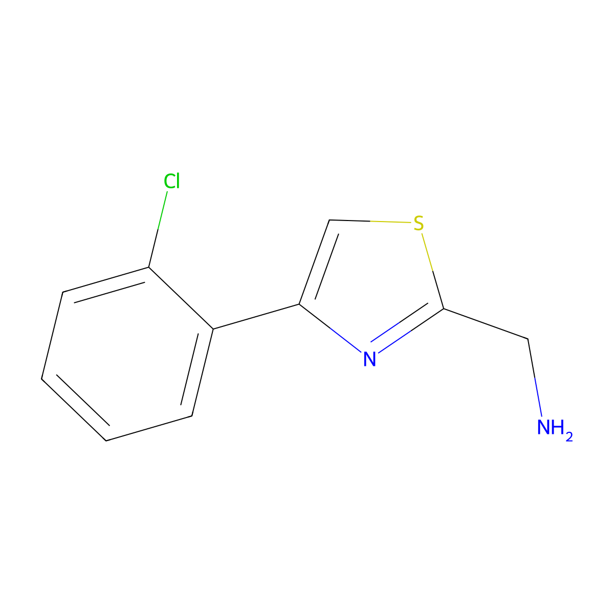 [4-(2-Chlorophenyl)-1,3-thiazol-2-yl]methanamine molecular structure, CAS 643723-55-1