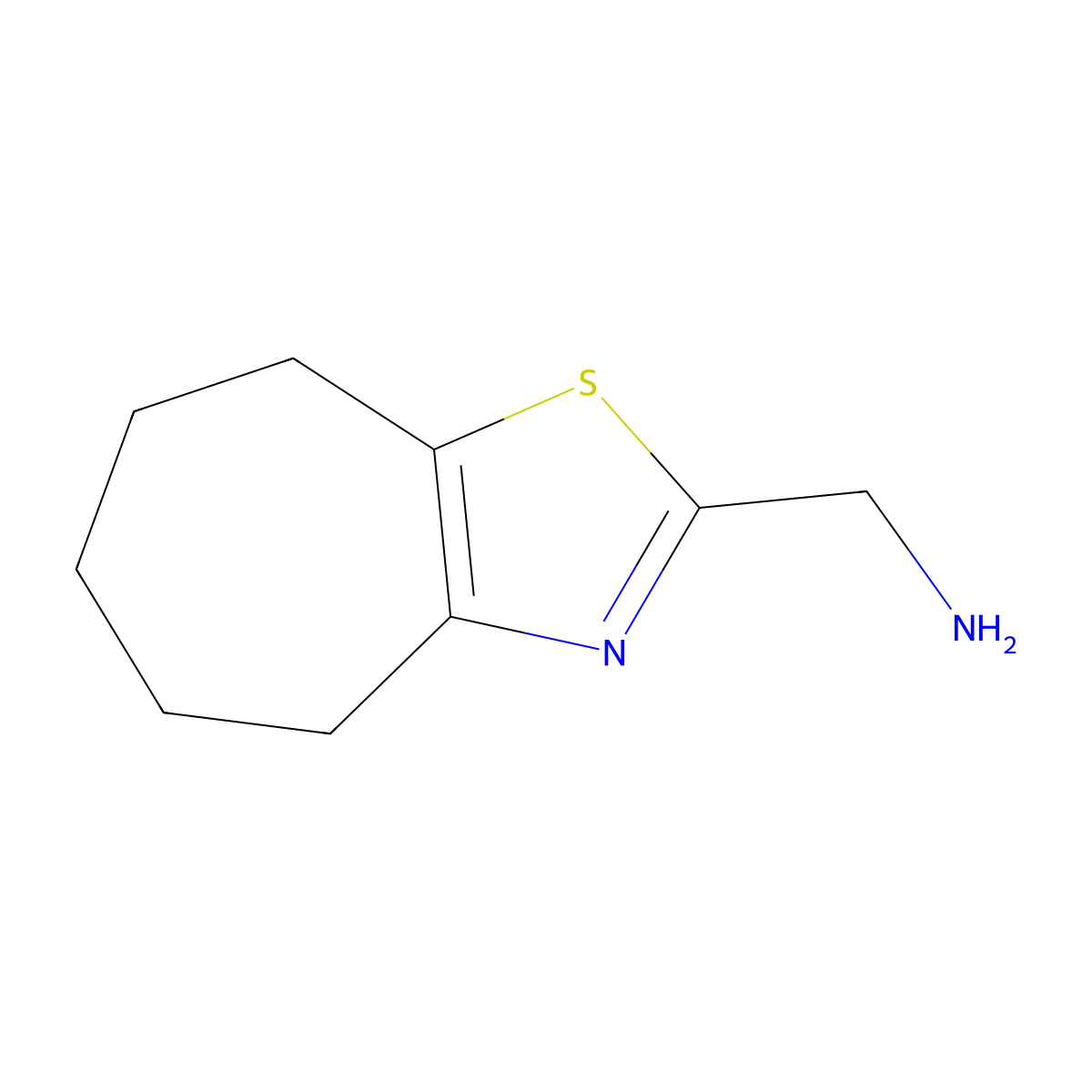 (4H,5H,6H,7H,8H-cyclohepta(d)(1,3)thiazol-2-yl)methanamine molecular structure, CAS 643723-68-6