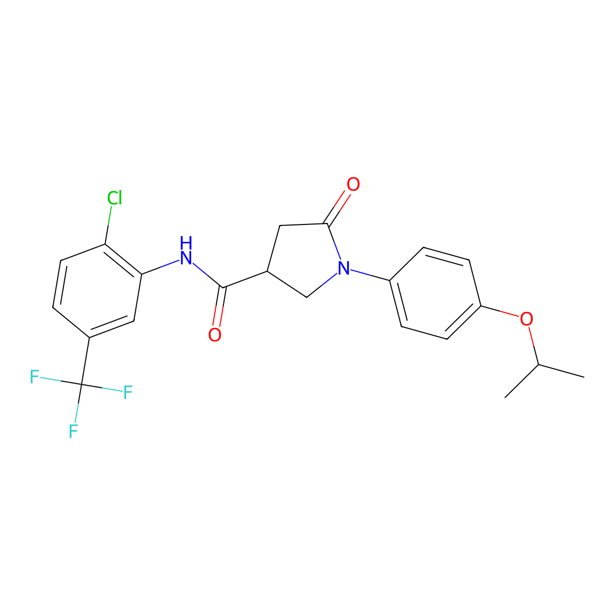 N-[2-chloro-5-(trifluoromethyl)phenyl]-5-oxo-1-(4-propan-2-yloxyphenyl)pyrrolidine-3-carboxamide molecular structure, CAS 643729-59-3