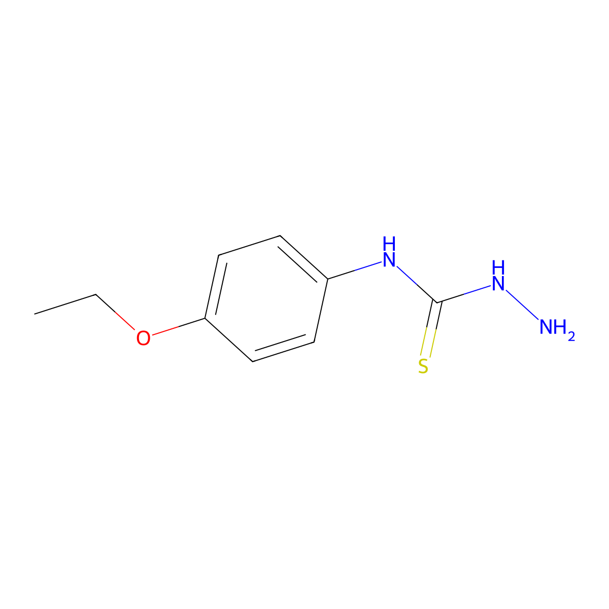 N-(4-ethoxyphenyl)hydrazinecarbothioamide molecular structure, CAS 64374-52-3