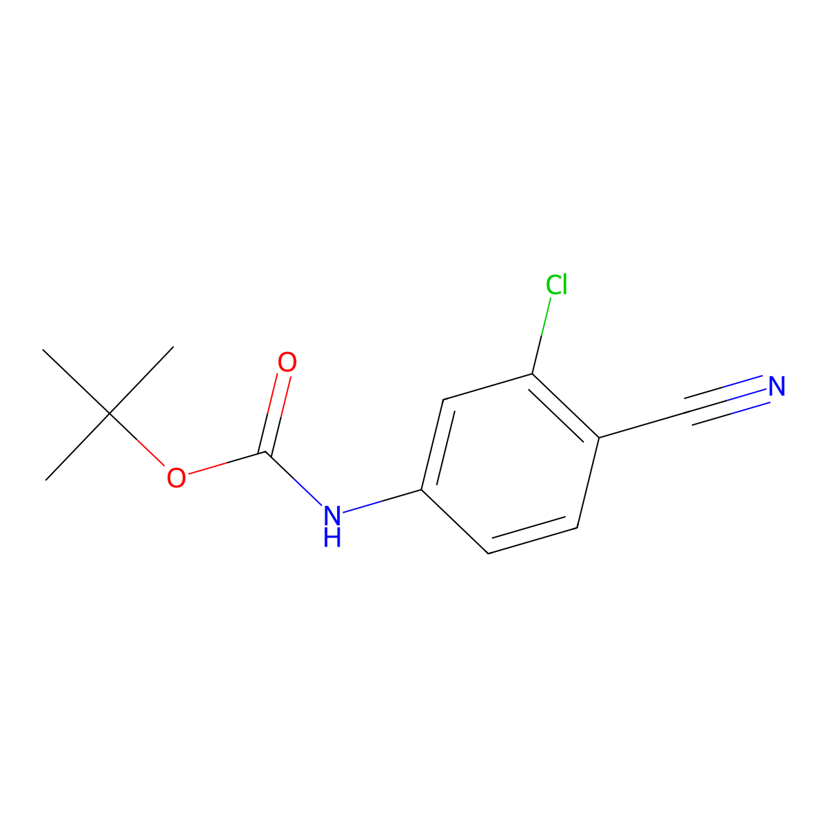 tert-butyl N-(3-chloro-4-cyanophenyl)carbamate molecular structure, CAS 643745-09-9