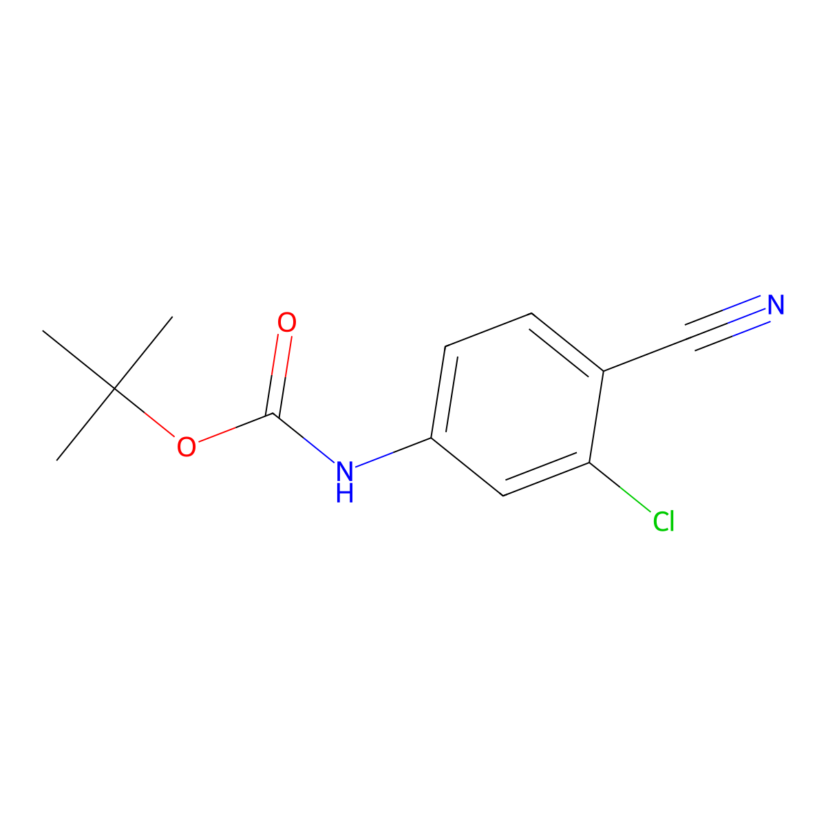 tert-butyl N-(3-chloro-4-cyanophenyl)carbamate molecular structure, CAS 643745-09-9