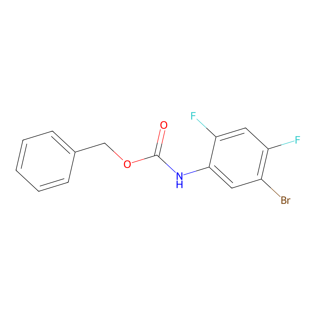 benzyl N-(5-bromo-2,4-difluorophenyl)carbamate molecular structure, CAS 643746-85-4