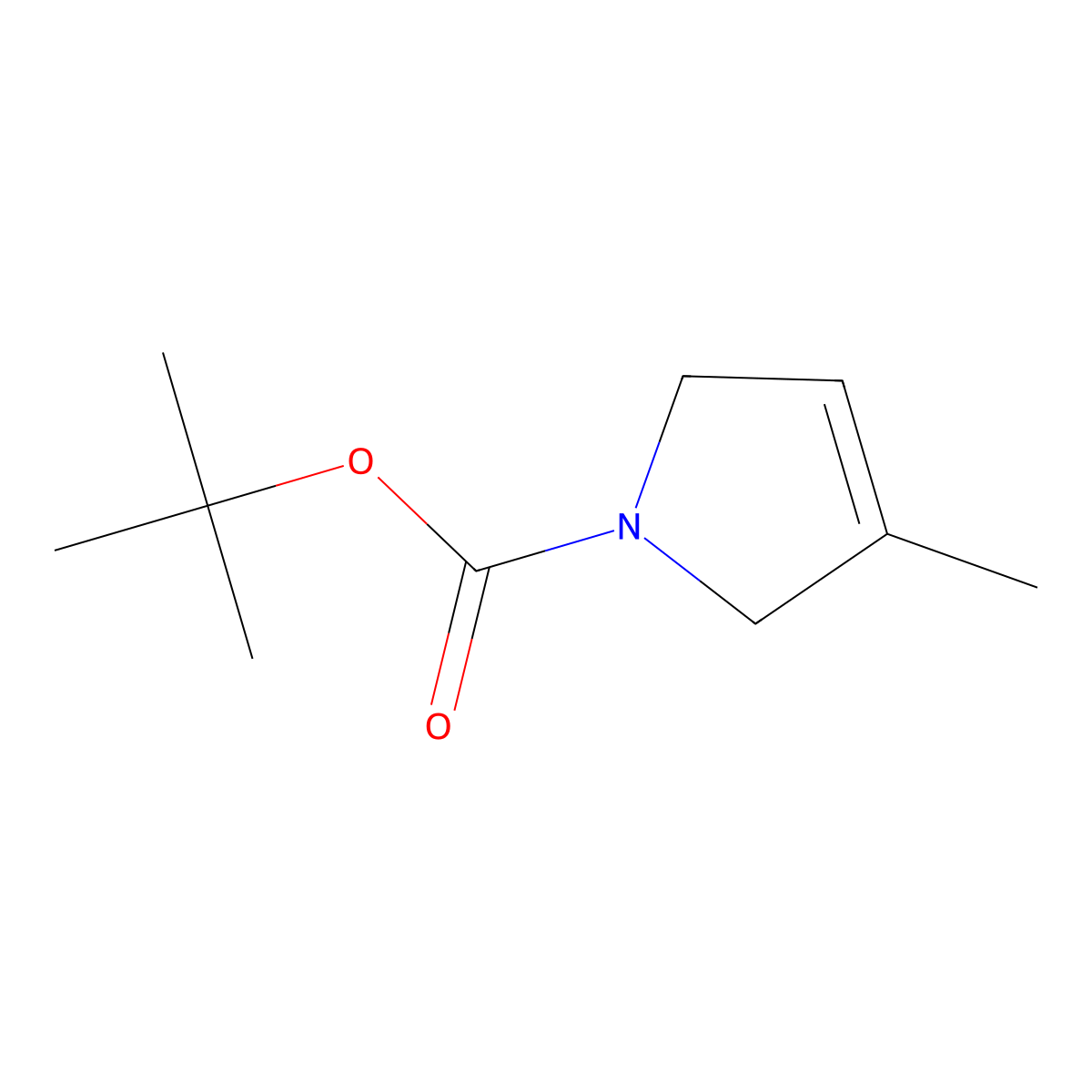 tert-butyl 3-methyl-2,5-dihydro-1H-pyrrole-1-carboxylate molecular structure, CAS 643759-58-4