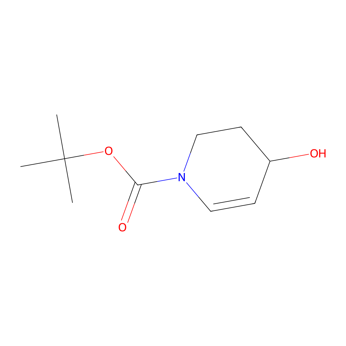 4-Hydroxy-3,4-dihydro-2H-pyridine-1-carboxylic acid tert-butyl ester molecular structure, CAS 643759-64-2