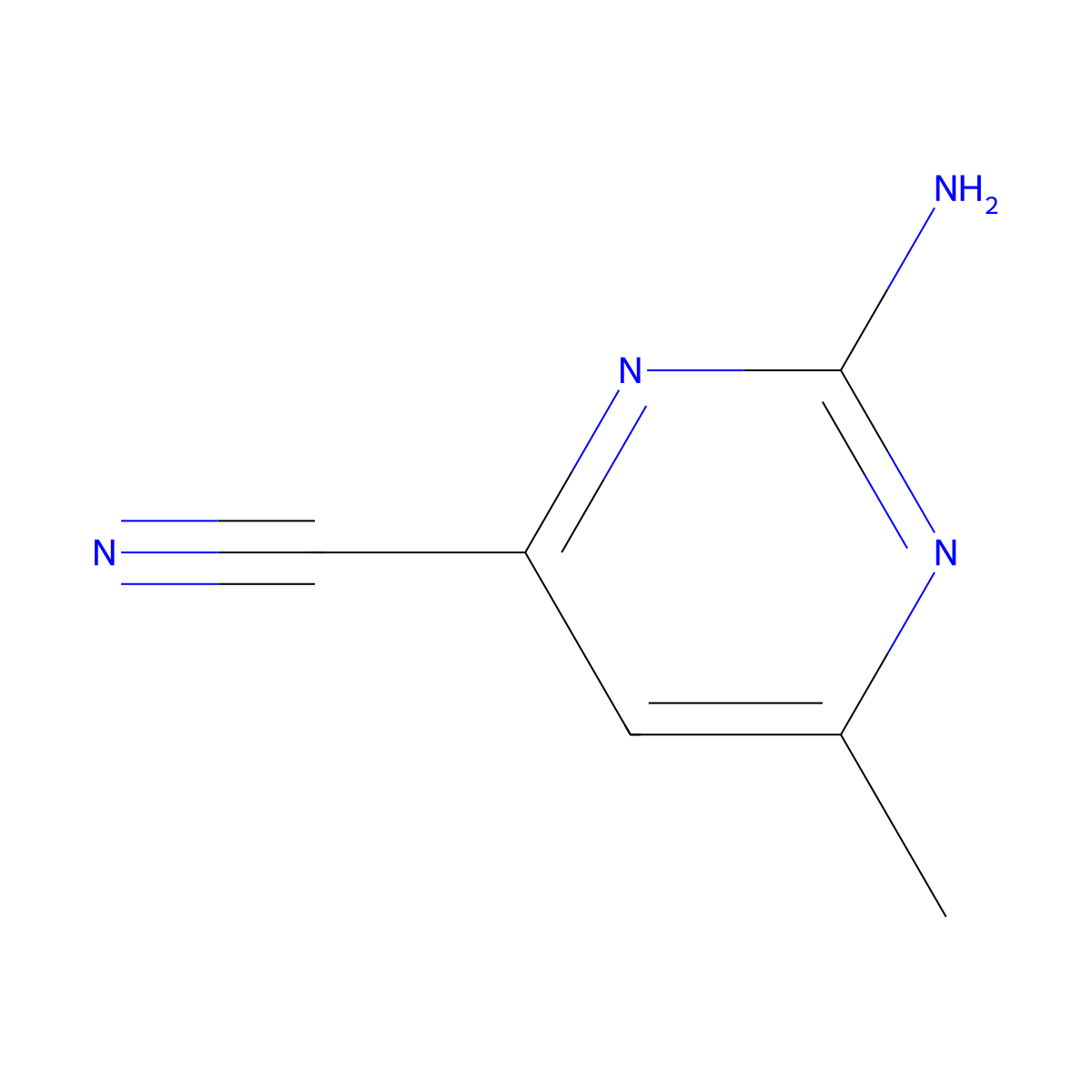 2-Amino-4-cyano-6-methylpyrimidine molecular structure, CAS 64376-14-3