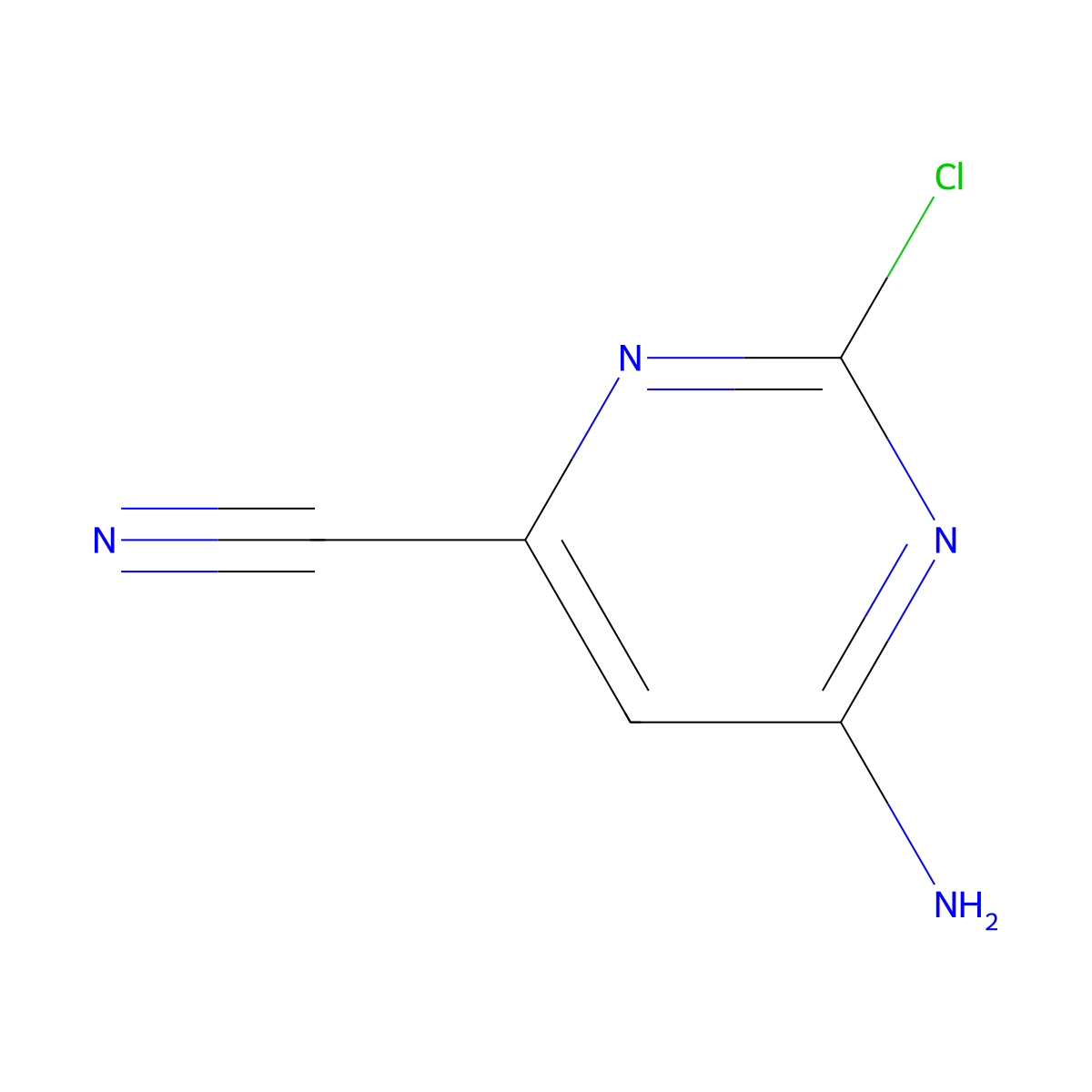 6-Amino-2-chloropyrimidine-4-carbonitrile molecular structure, CAS 64376-18-7
