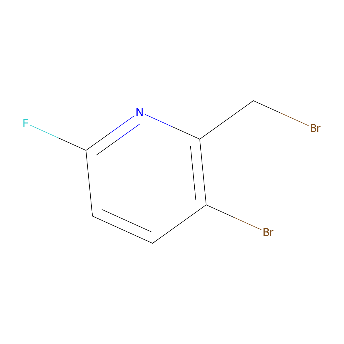 3-Bromo-2-(bromomethyl)-6-fluoropyridine molecular structure, CAS 643762-61-2