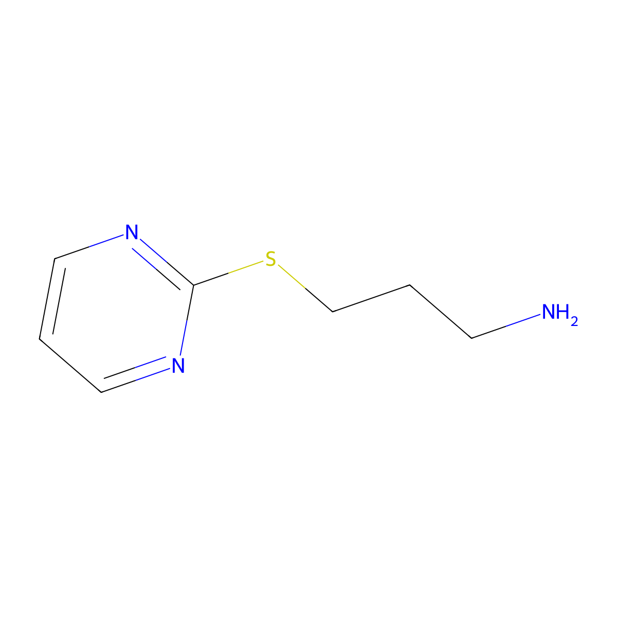 3-(Pyrimidin-2-ylsulfanyl)propan-1-amine molecular structure, CAS 64380-81-0