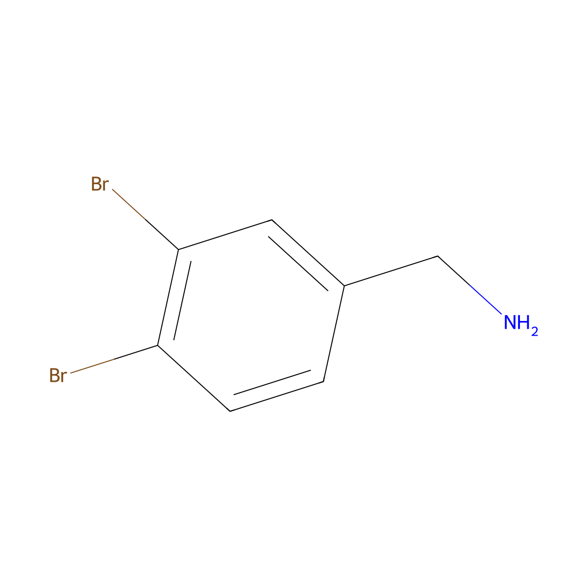 (3,4-Dibromophenyl)methanamine molecular structure, CAS 64382-95-2