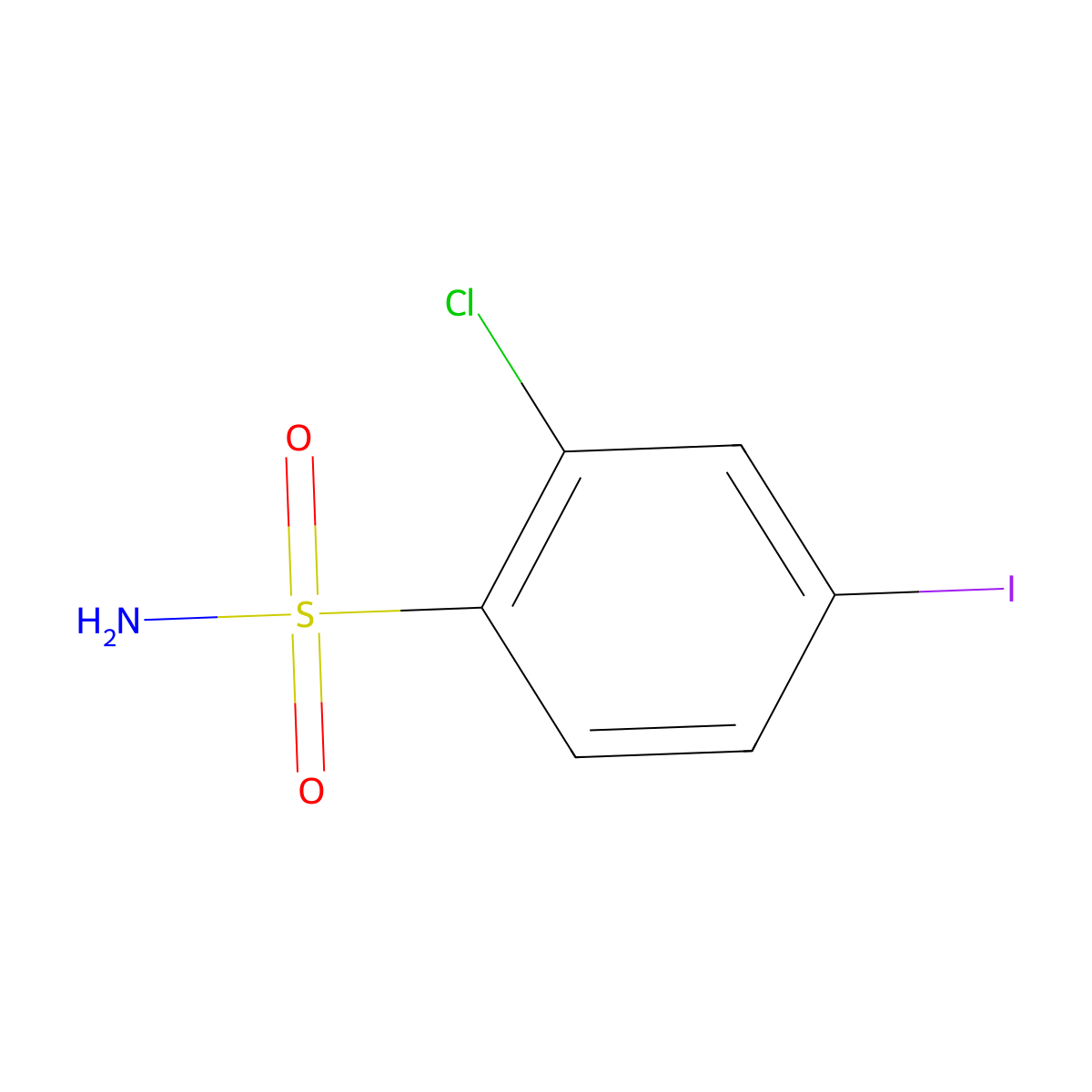 2-Chloro-4-iodobenzene-1-sulfonamide molecular structure, CAS 64383-30-8