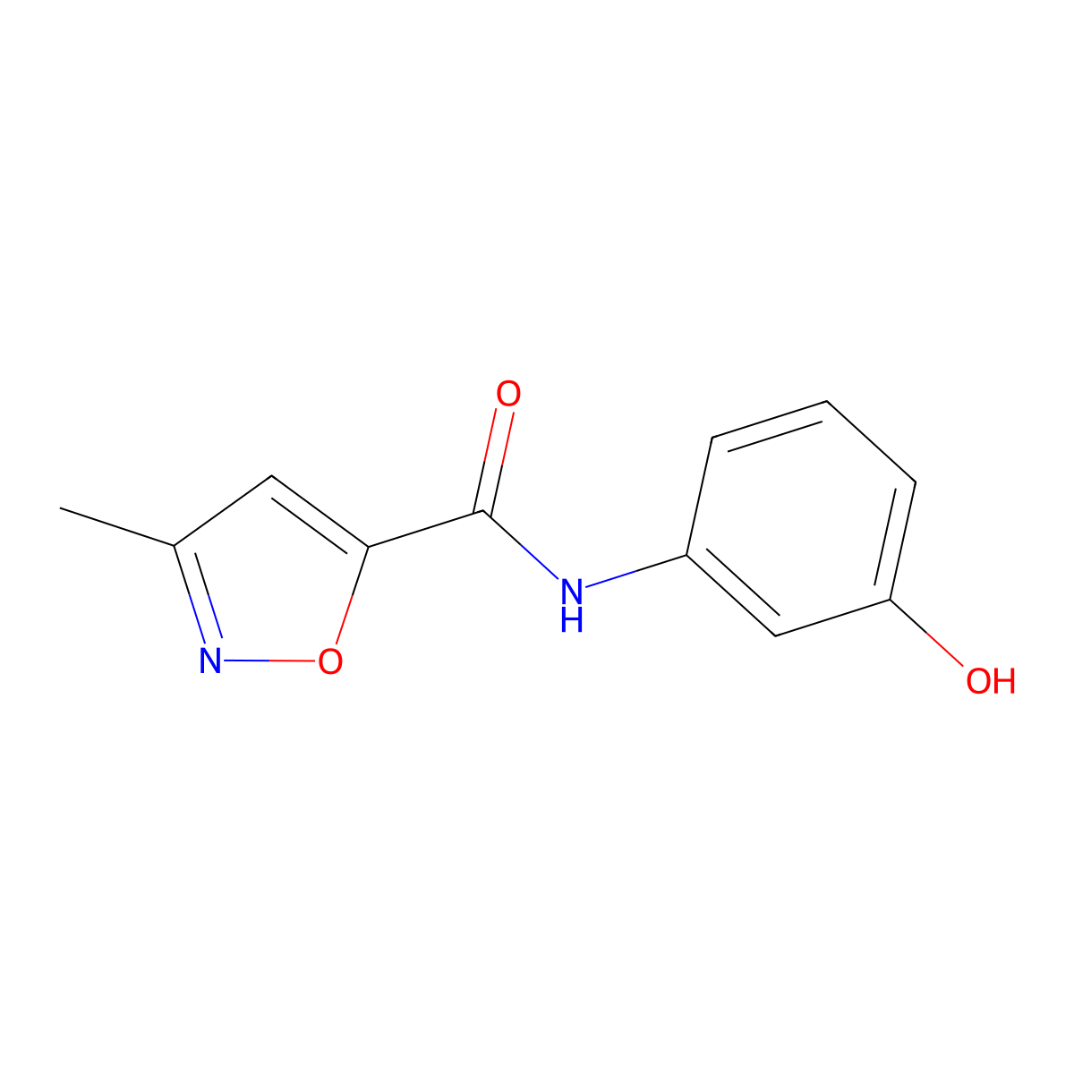 N-(3-Hydroxyphenyl)-3-methyl-5-isoxazolecarboxamide molecular structure, CAS 64384-94-7
