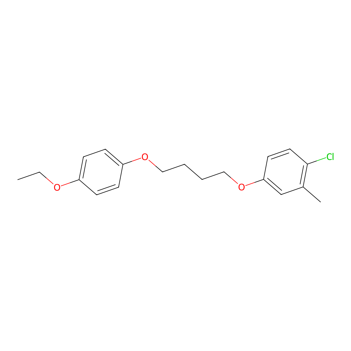 1-Chloro-4-[4-(4-ethoxyphenoxy)butoxy]-2-methylbenzene molecular structure, CAS 6439-02-7