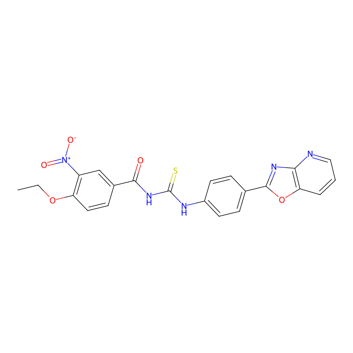 4-ethoxy-3-nitro-N-{[4-([1,3]oxazolo[4,5-b]pyridin-2-yl)phenyl]carbamothioyl}benzamide molecular structure, CAS 6439-98-1