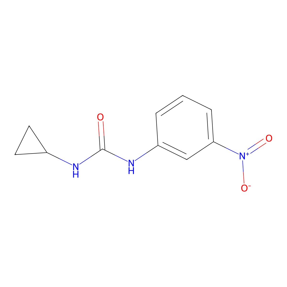 3-Cyclopropyl-1-(3-nitrophenyl)urea molecular structure, CAS 64393-00-6