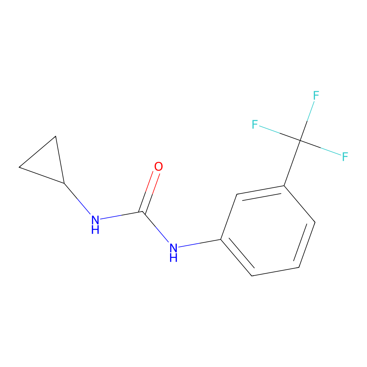 N-cyclopropyl-N'-[3-(trifluoromethyl)phenyl]urea molecular structure, CAS 64393-14-2