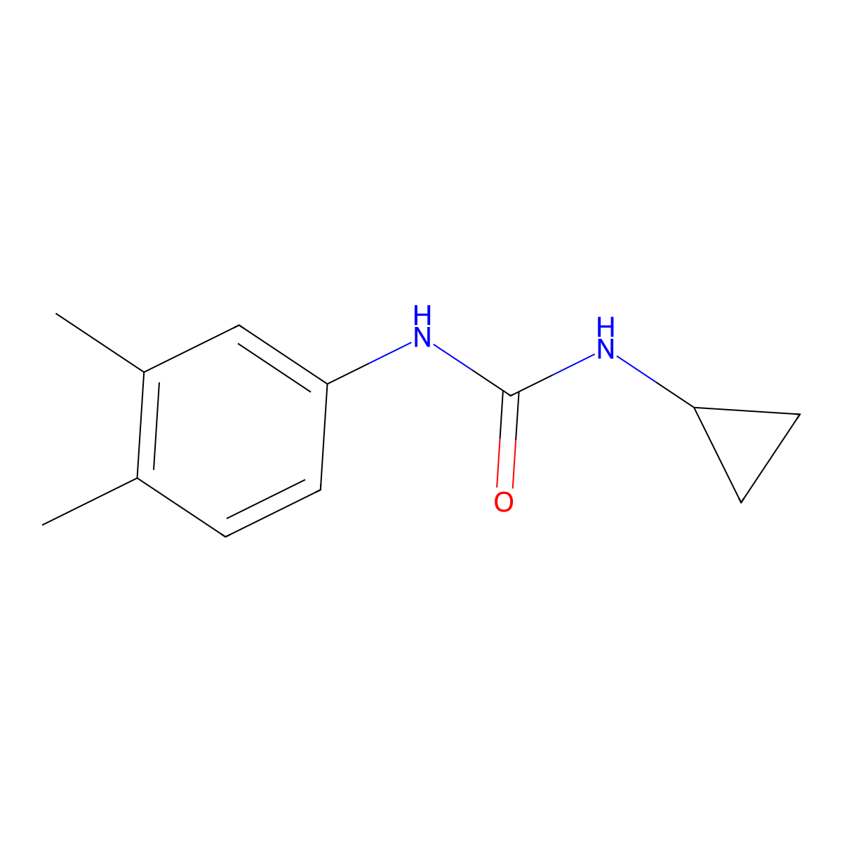 1-Cyclopropyl-3-(3,4-dimethylphenyl)urea molecular structure, CAS 64393-15-3
