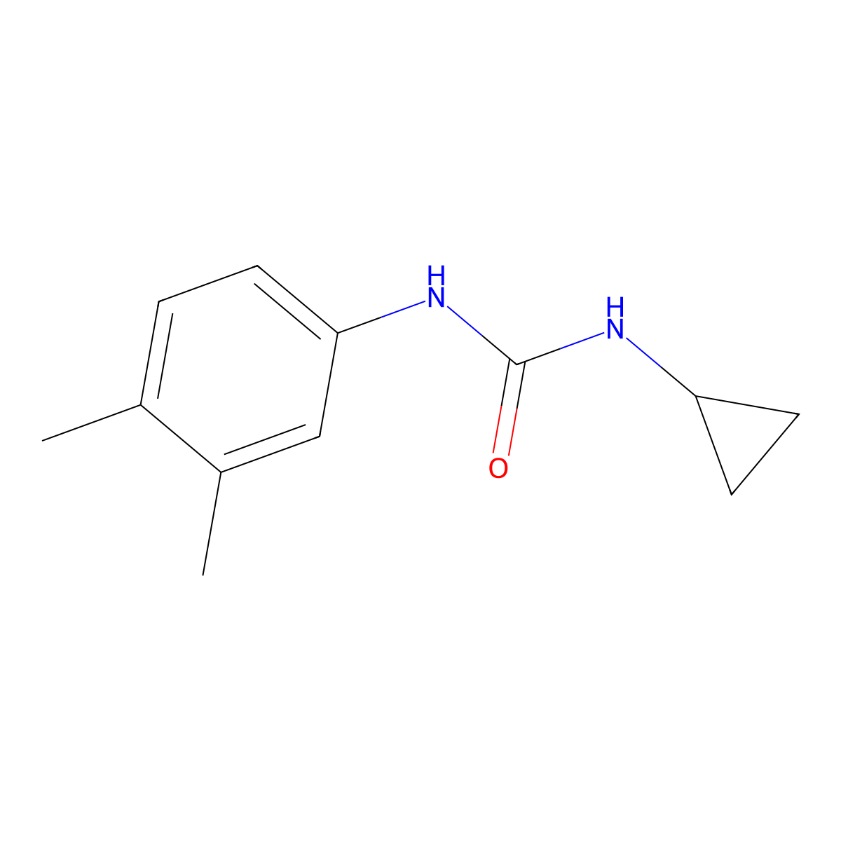 1-Cyclopropyl-3-(3,4-dimethylphenyl)urea molecular structure, CAS 64393-15-3