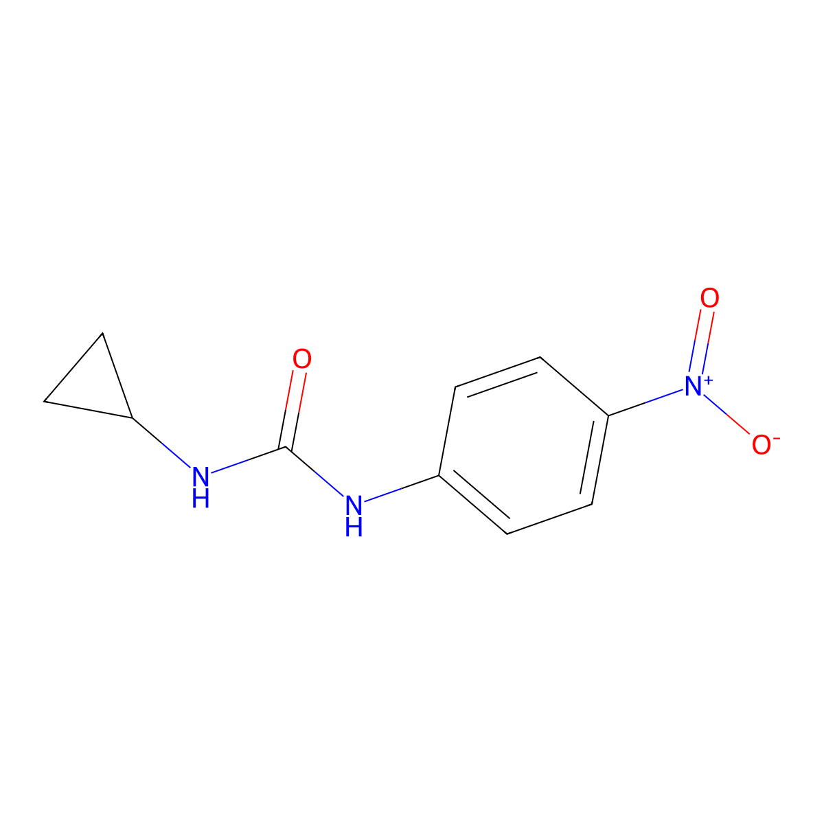 3-Cyclopropyl-1-(4-nitrophenyl)urea molecular structure, CAS 64393-30-2