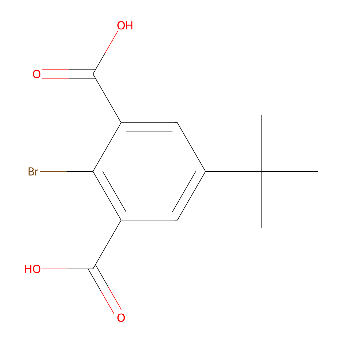 2-Bromo-5-tert-butylisophthalic acid molecular structure, CAS 64395-03-5