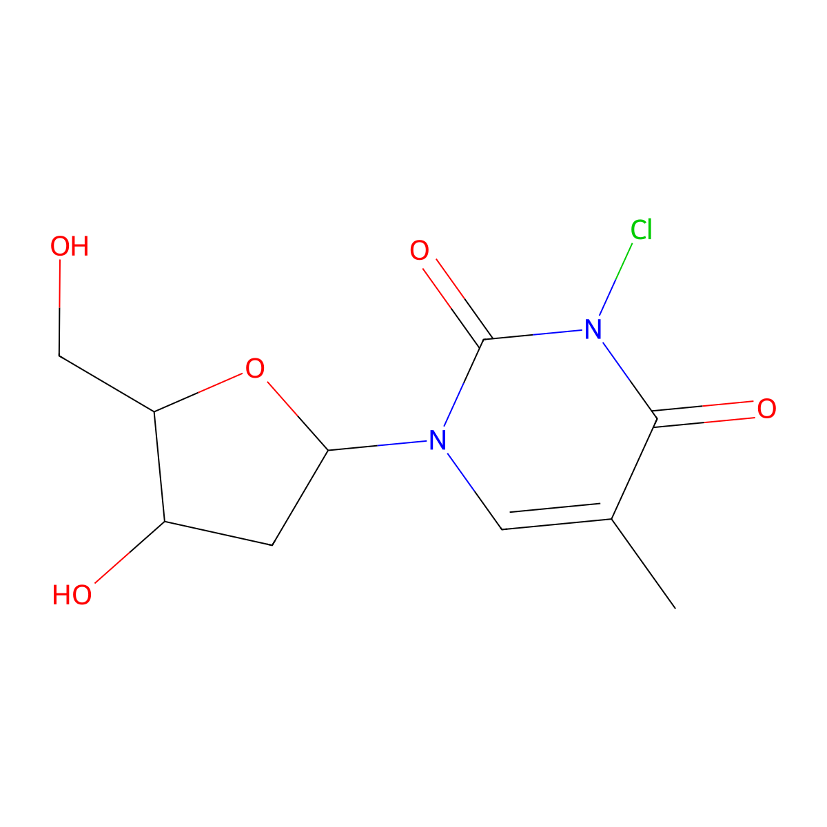 Thymidine, 3-chloro- molecular structure, CAS 64398-17-0