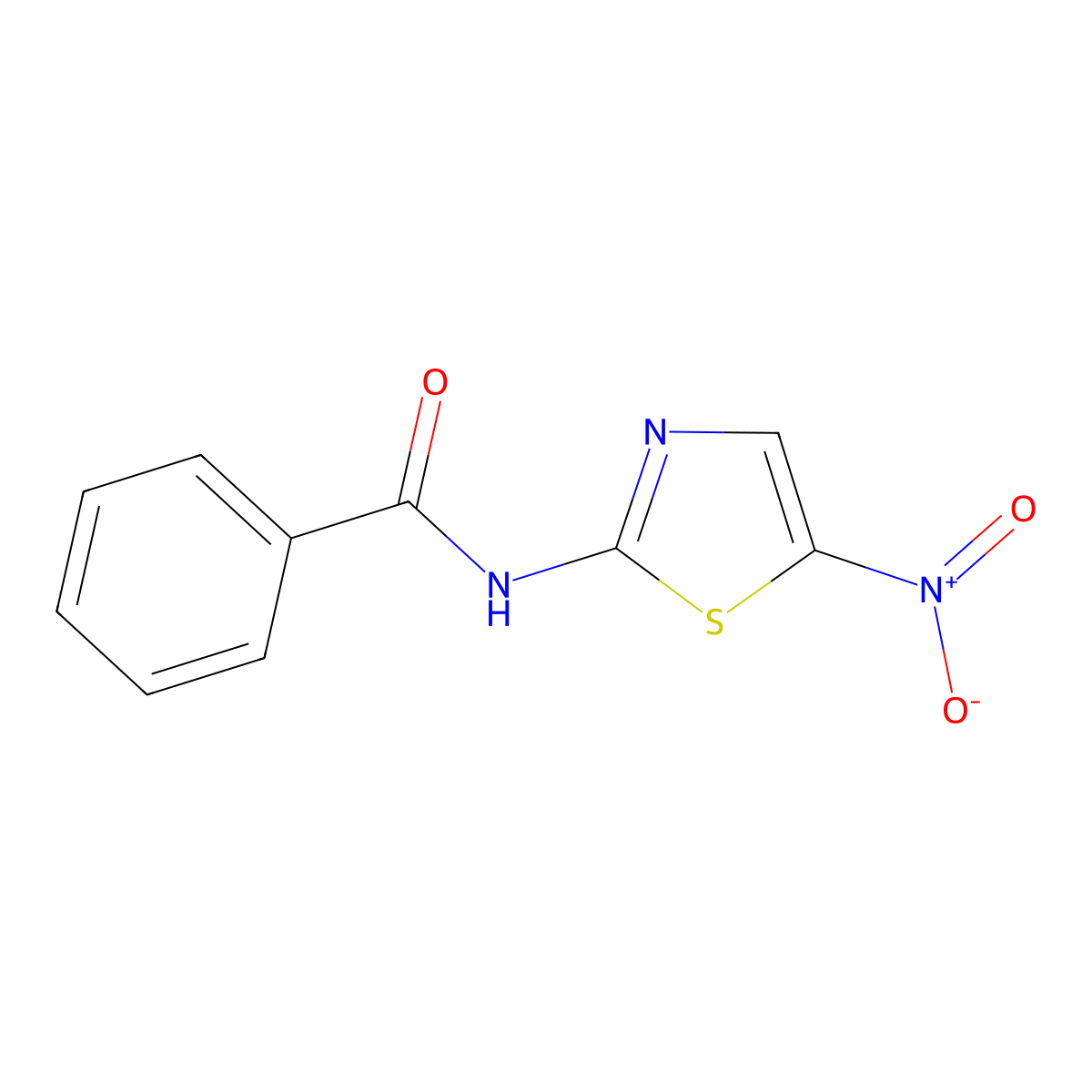 N-(5-nitro-2-thiazolyl)benzamide molecular structure, CAS 64398-84-1