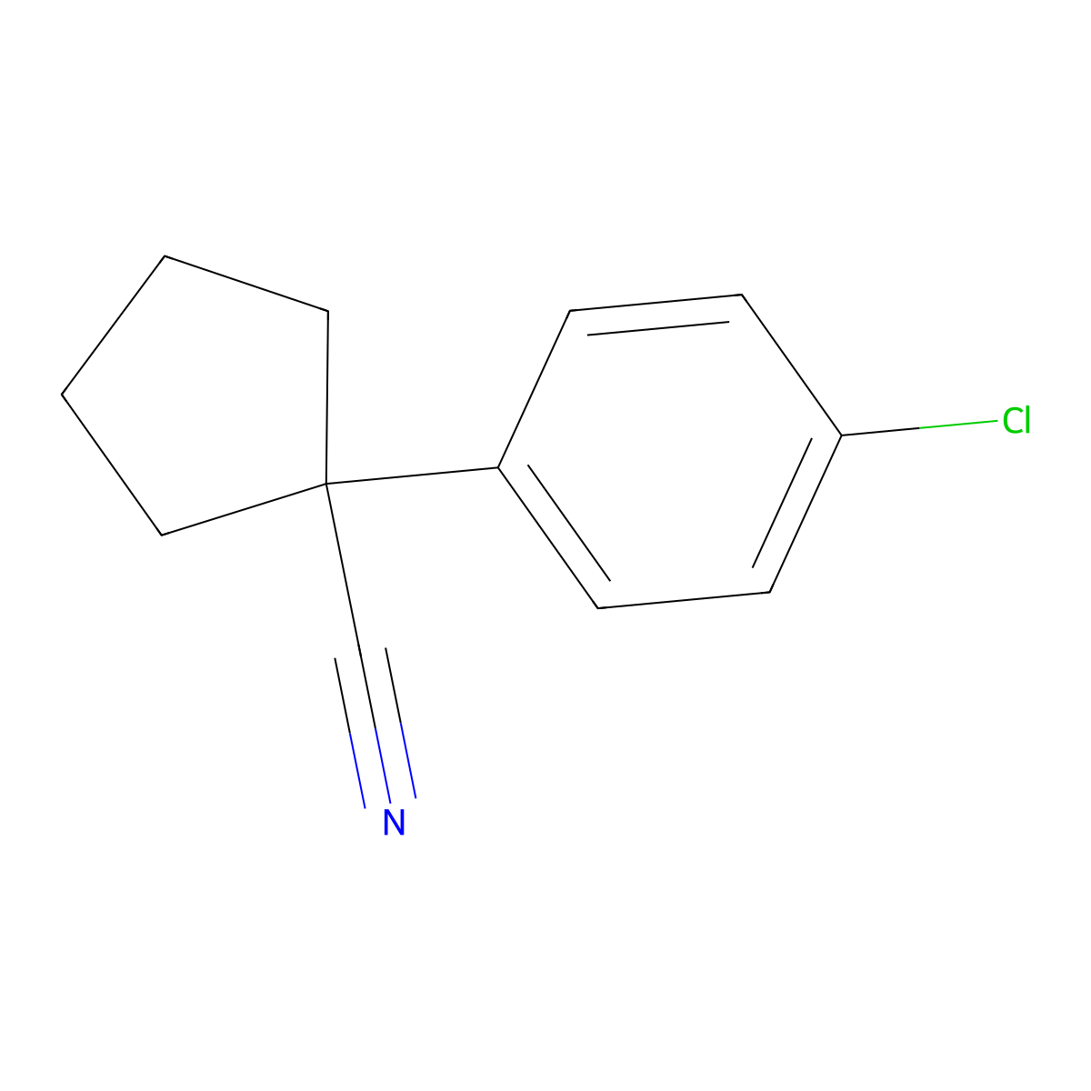 1-(4-Chlorophenyl)cyclopentanecarbonitrile molecular structure, CAS 64399-26-4