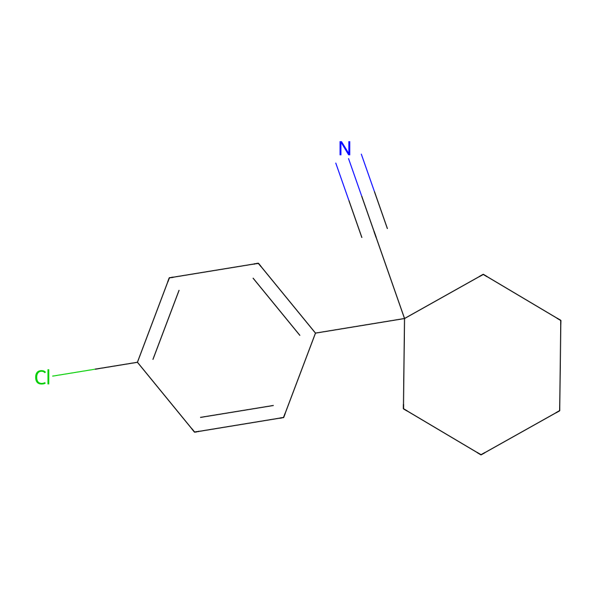 1-(4-Chlorophenyl)cyclohexanecarbonitrile molecular structure, CAS 64399-28-6
