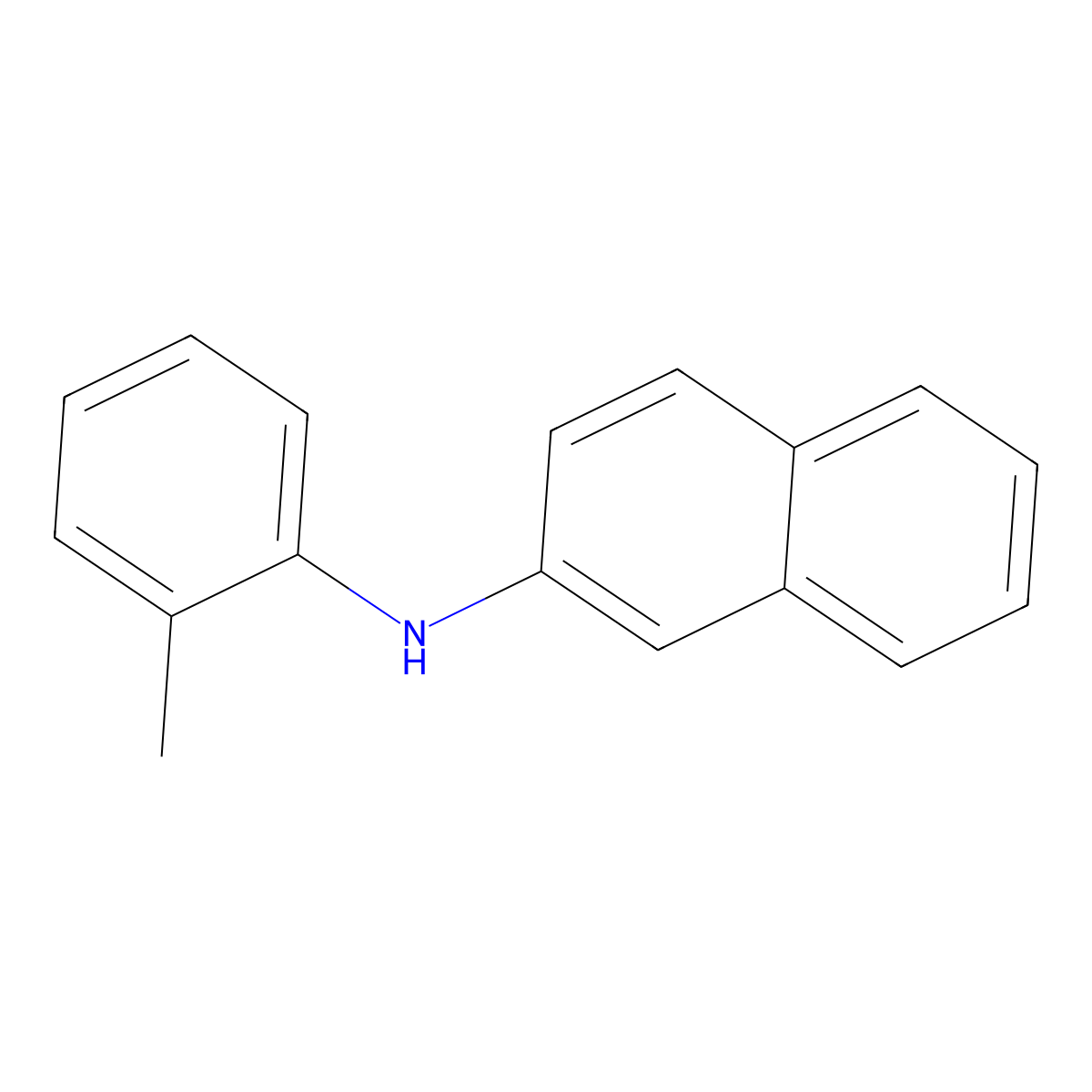 N-(2-Methylphenyl)-2-naphthalenamine molecular structure, CAS 644-15-5