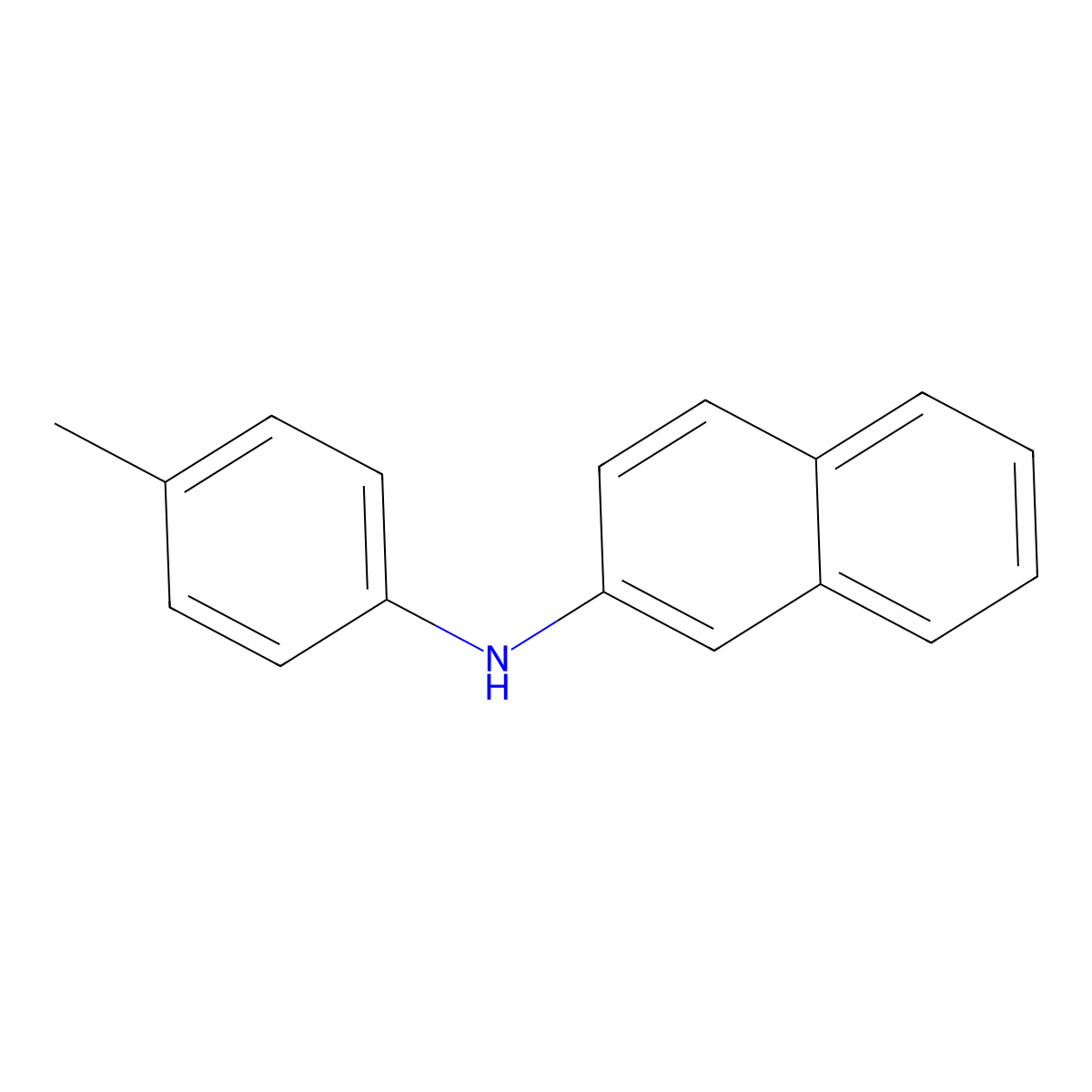 N-(p-Tolyl)-2-naphthylamine molecular structure, CAS 644-16-6