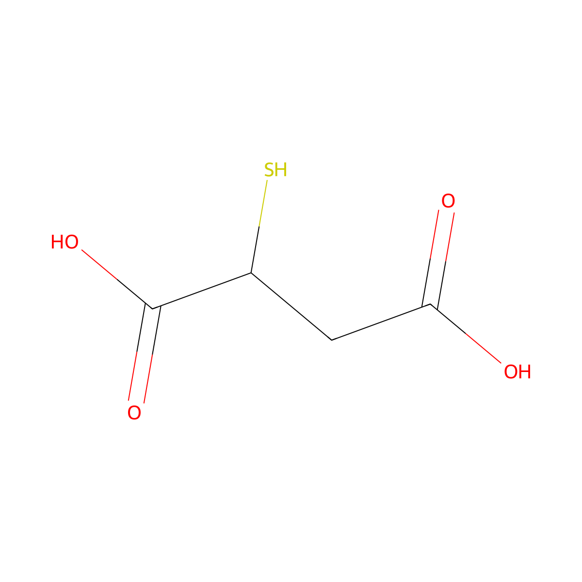 (+-)-Mercaptosuccinic acid molecular structure, CAS 644-87-1