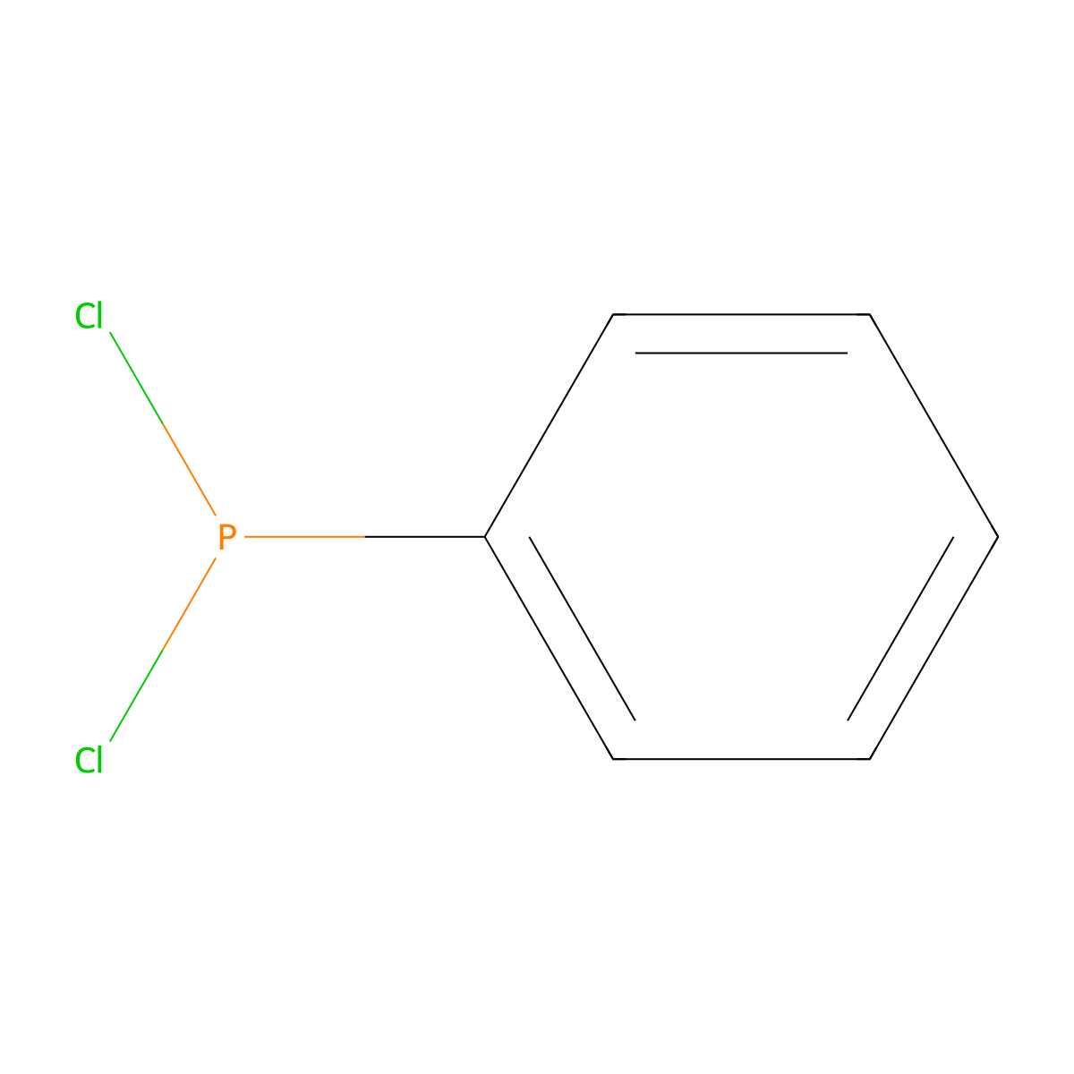 Phenyl phosphorus dichloride molecular structure, CAS 644-97-3