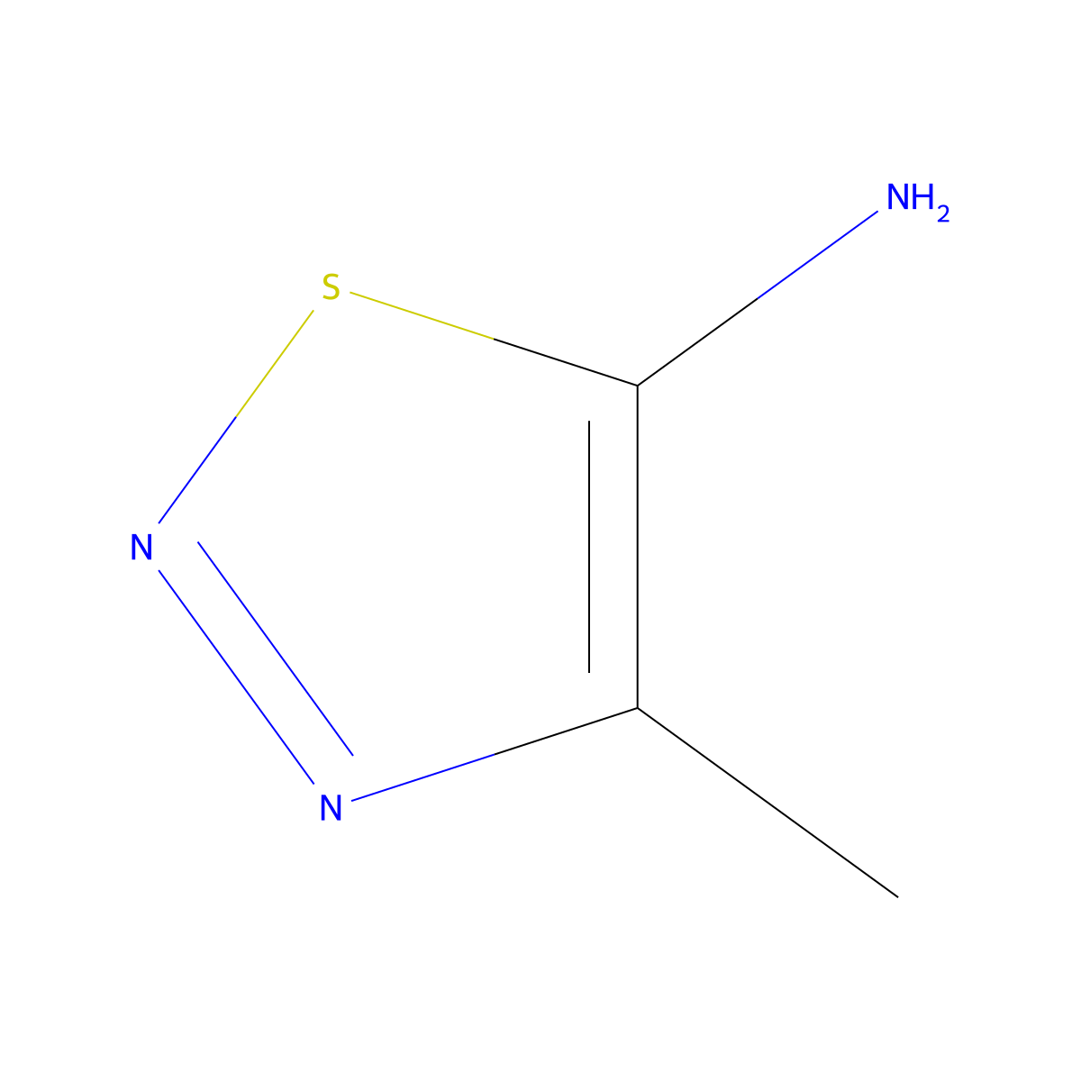 4-Methyl-1,2,3-thiadiazol-5-amine molecular structure, CAS 6440-01-3
