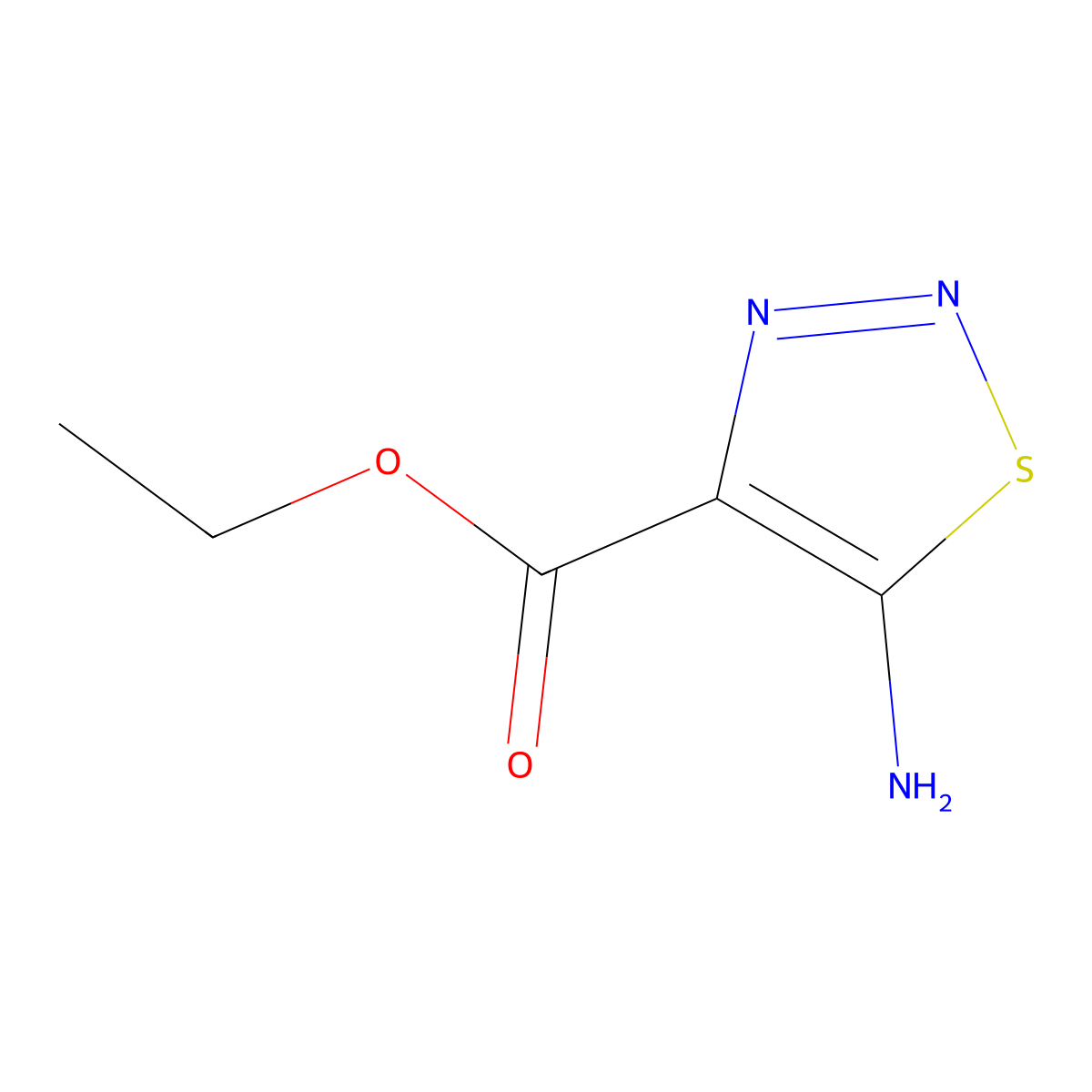 Ethyl 5-imino-2,5-dihydro-1,2,3-thiadiazole-4-carboxylate molecular structure, CAS 6440-02-4