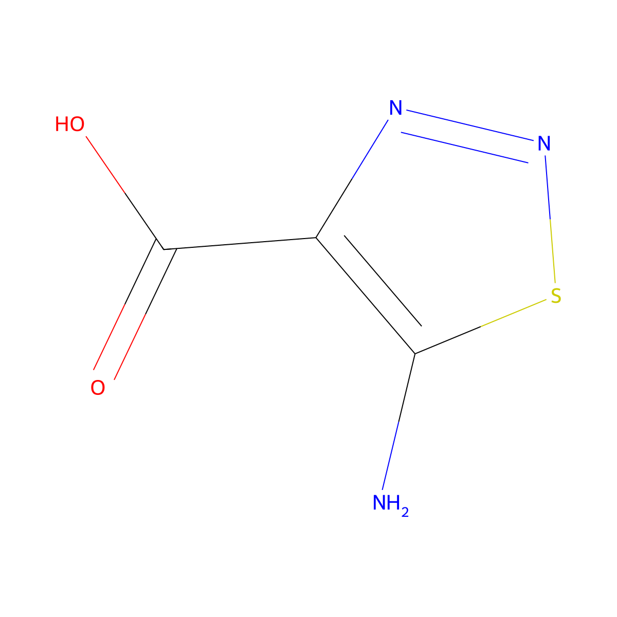 5-Amino-1,2,3-thiadiazole-4-carboxylic acid molecular structure, CAS 6440-04-6