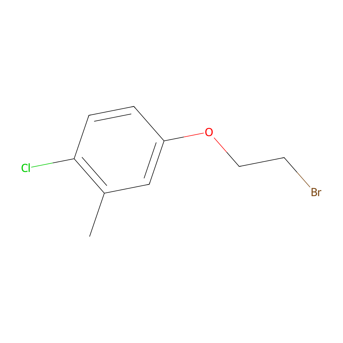 4-(2-Bromoethoxy)-1-chloro-2-methylbenzene molecular structure, CAS 6440-89-7